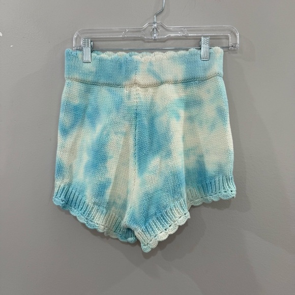 NWT LoveShackFancy Shorts Karissa Knit Scallop in Blue Tie Dye - Picture 5 of 8